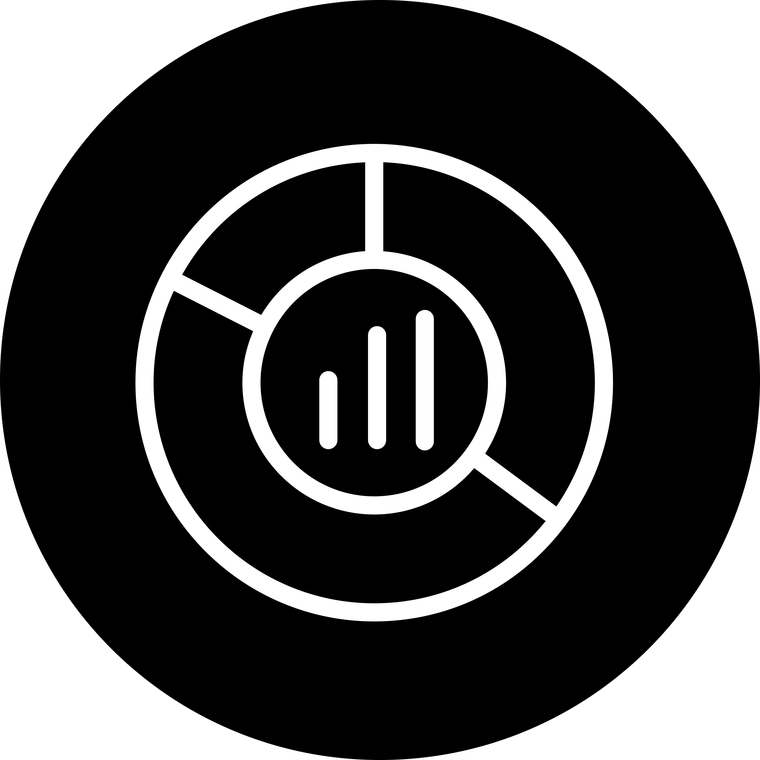 Pie Circular Graphic With Bars In The Center Part Thin Symbol Outline Inside A Circle Laser Cut Svg File Free Vectors